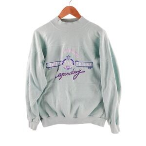 Vintage 1991 I.O.U. Legendary Sweatshirt Mens L Mint Green Mock Neck 90s Graphic